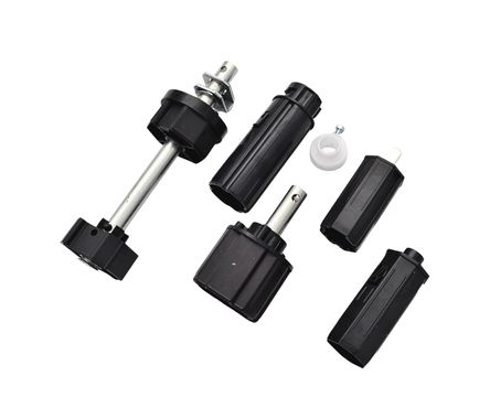 Embouts de tube et Tandem télescopique pour assurer la liaison entre le tube et la manœuvre, un support ou un roulement